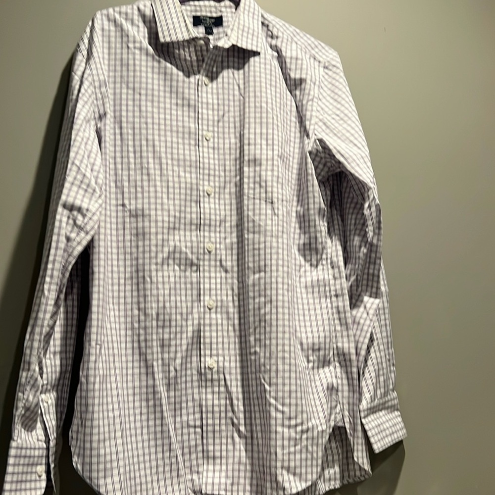 J. Crew Men’s 2-Ply Cotton Wrinkle Free Dress Shirt L